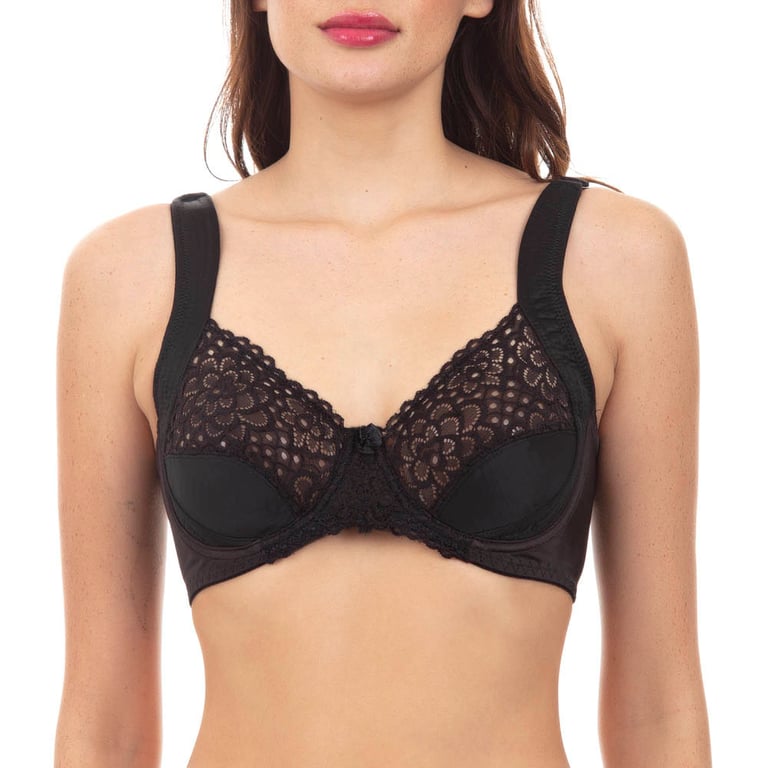 Sosten Microfibra Con Encaje Copa B Negro 40B