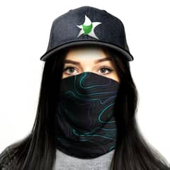 FUGAZSTORE - Bandana FUGAZ STORE Negra textura turquesa