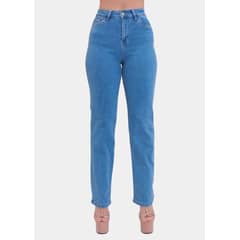 CLUB SALVAJE - Jeans Straight 90s Celeste Elasticado