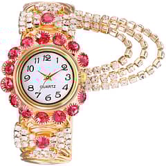 QUARTZ - Reloj De Cuarzo Redondo Brillante Con Diamantes Para Mujer