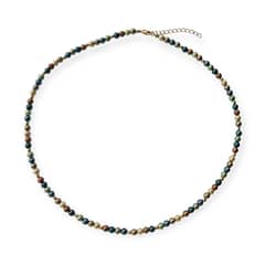 ANDREA COGGIOLA JOYAS - Collar Perlas Shellpearl Verde Café 4mm Enchapado Oro 18K