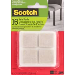 3M - Protector de fieltro para madera cuadrado 16 uni scotch