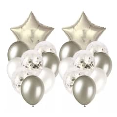 GENERICO - Pack 2 Uds Set Globos Decoración 9 Uds Estrella + Inflador