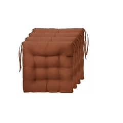 GENERICO - Pack 6 Cojines De Silla Cuadrado Liso Colores Marron