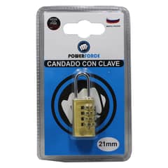 POWER FORCE - Candado Viajero 21mm Sandy