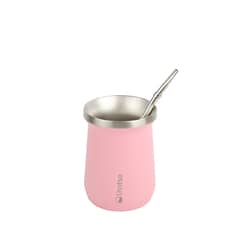 LHOTSE - Mate Acero Inoxidable con Bombilla Black - Rosa