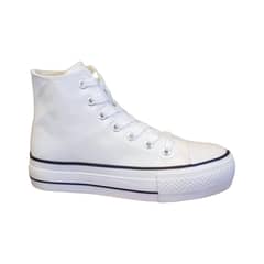 MD - Zapatilla Blancas Caña Alta Ecocuero Casual