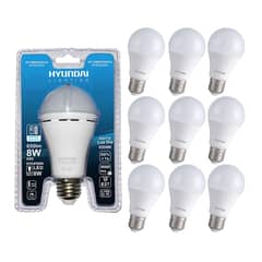 HYUNDAI LIGHTING - Pack X 10 Ampolletas Led 8W E27 Luz Fria Neutra Blanco Cálido