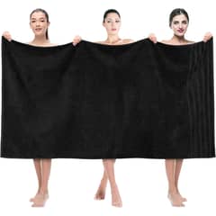 AMERICAN SOFT LINEN - Toallon de Baño 100% Algodón 88x177 cm 600 gsm Negro