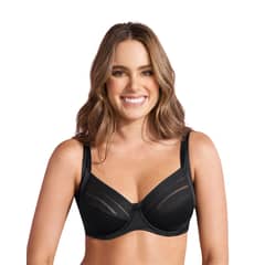 LEONISA - Sostén de buen cubrimiento ideal para busto pesado Natural Support 091008 Negro