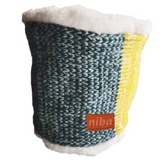 NIBA - Bufanda Cuello Lana Circular Amarillo Azul