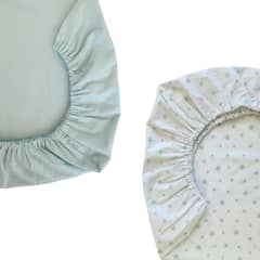 GENERICO - Set de 2 Sábanas Bajeras para colecho Mini Estrellas Verde