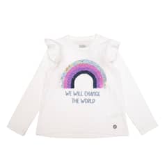 BUBBLE GUMMERS - Polera Manga Larga Niña Bubblegummers Julieta Crema