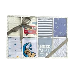 KIVARA - Set Bebe Ajuar Recien Nacido en Caja Regalo 8 Piezas Niño