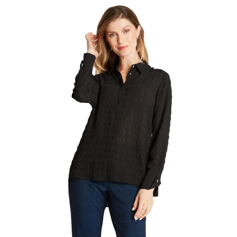Blusa Con Detalle En Mangas Negro Negro L