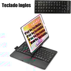 SHARGE - Teclado Inglés Bluetooth iPad 7/8/9 10.2inch Rotación 360 grados Negro