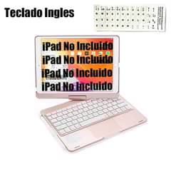 SHARGE - Teclado Inglés Bluetooth iPad Pro 11inch Rotación 360 grados Rosa