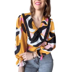 ME MATO TIENDA - Blusa negra y mostaza mujer cuello bobo tienda Me Mato