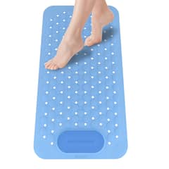 AIZO - 36×69cm Azul Tapete Goma Antideslizante Piso De Ducha Baño