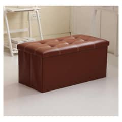 GENERICO - Baul Tomy Boton Plegable Ecocuero Asiento 38x76x38 Puff