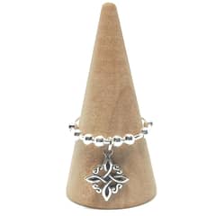 GENERICO - Anillo de Plata Ajustable Antiestrés Nudo de Bruja