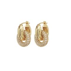 VANE COLLECTION - Aros mujer argolla livianos baño oro y donut circones removible