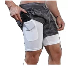 ROYAL MADRIZ - Short De Camuflaje Gris Hombre Gym Deportivo Licra Bolsillo