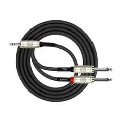 KIRLIN - Cable de Audio 3,5mm a 2x6,3mm Y-362PRL/BK 3M - Negro