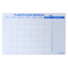 DATAZONE - PLANIFICADOR MENSUAL 60X90 DE VIDRIO