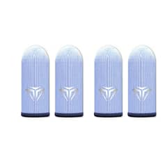 GENERICO - Pack X4 Dedales Gamer Fundas Fibra Plata Edición Ultra Blanco Negro