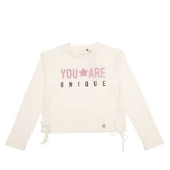 BUBBLE GUMMERS - Polera Manga Larga Niña Bubblegummers Lilly Crema