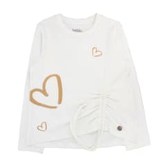 BUBBLE GUMMERS - Polera Manga Larga Niña Bubblegummers Carla Crema