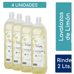 BIOSENS - Pack 4 Lavalozas Limón Biodegradable 2L