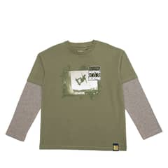 BUBBLE GUMMERS - Polera Manga Larga Niño Bubblegummers Lucas Verde Aceite