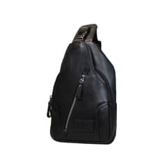 CRAFTMEN - Bolso Bandolera 100% Cuero Genuino Negro
