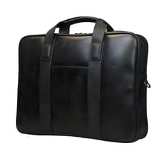 CRAFTMEN - Maletín Hombre 100% cuero genuino Negro para notebook