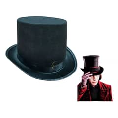 GENERICO - Sombrero Copa Tela Talla S Cosplay Willy Wonka 53 Cm