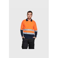 JAYSON - Polera Dry Fit Bicolor Cuello Camisero AV Manga Larga