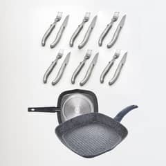KITCHENWARE - PACK GRILL ORION +SET 12 CUBIERTOS ACERO