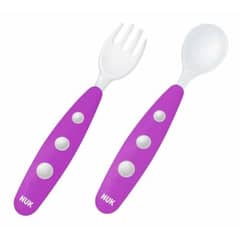 NUK - Set De Cubiertos Plásticos Morado