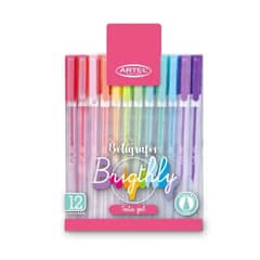 ARTEL - Bolígrafos De Tinta Gel Colores Brillantes Fluor 12unds