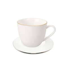 HALLEN - Set Taza con Platillo Royal Borde Dorado 15cm Cocina
