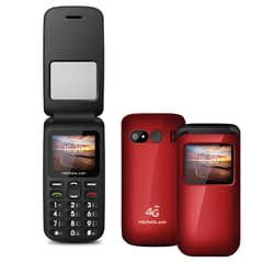 DBLUE - Teléfono Senior Adulto Mayor Almeja Red 4G 456R - Rojo