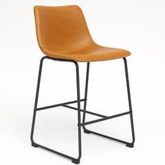 KLIK - Taburete de bar Burgos de cuero y metal industrial