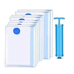 GENERICO - Pack 12 Bolsas Organizadoras Al Vacio Con Bomba Manual70*110