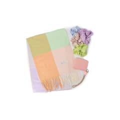 GENERICO - Set de regalo bufanda cashmere+billetera+scrunchies