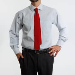 VANDINE - Camisa Etiqueta Roja con Líneas azules I24-13 - Azul