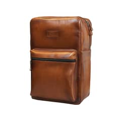 CRAFTMEN - Mochila 100% Cuero genuino Glasgow color Brandy