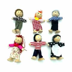 GENERICO - Familia de Títeres de Madera de 10 cm Para Niños de 3+ años