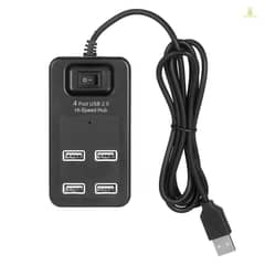 GENERICO - Hub 4 Puertos Multi Usb 2.0 Indicador Luz Interruptor